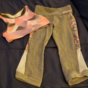 Justice Crop Leggings and Sports Bra